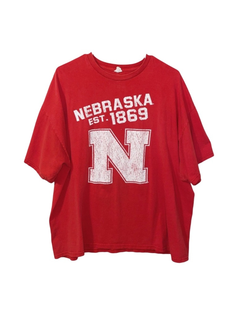 GILDAN Men's Nebraska Red And White Short Sleeve Shirt Size XXL